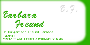 barbara freund business card
